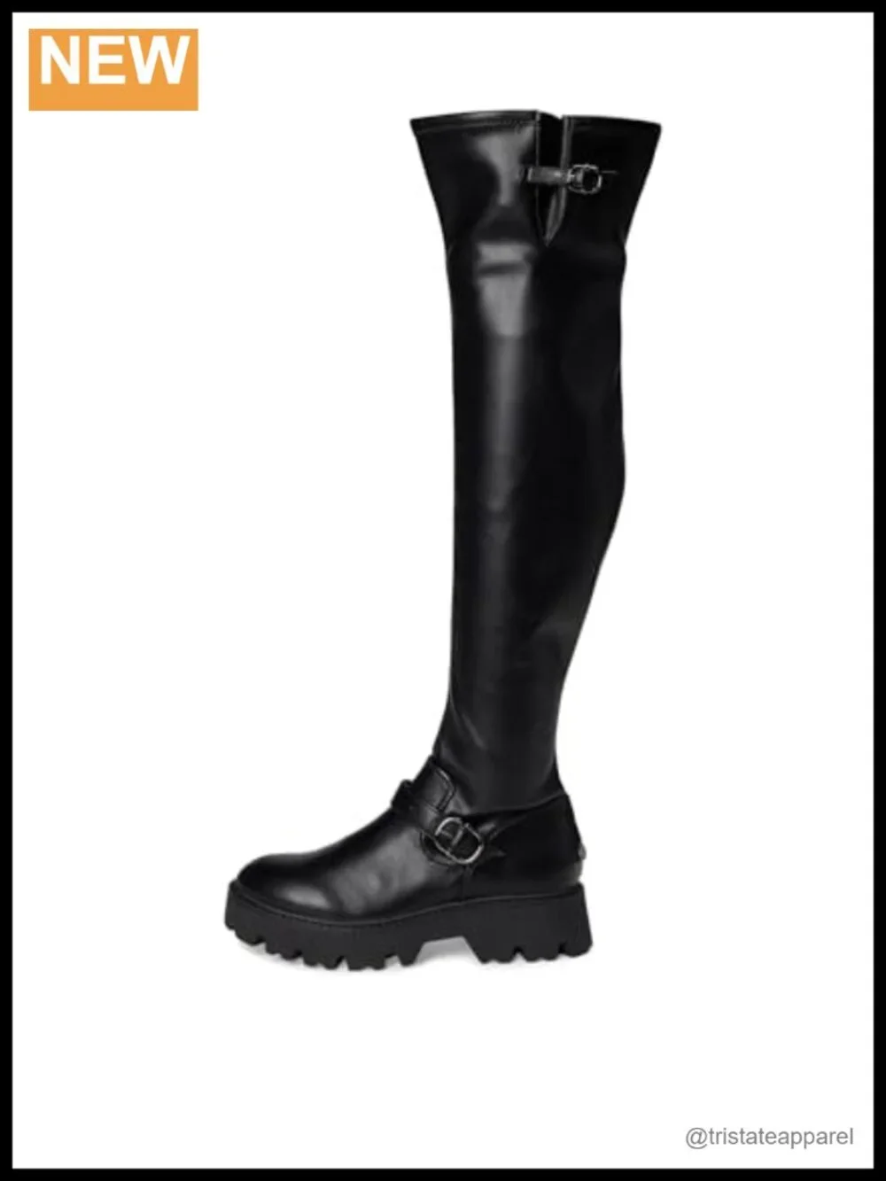 Over-the-Knee Boots Women's Chunky Sole PU